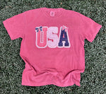 Load image into Gallery viewer, USA Lace on Comfort Colors (Shown on Brick)