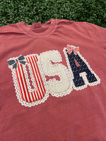 Load image into Gallery viewer, USA Lace on Comfort Colors (Shown on Brick)
