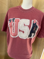 Load image into Gallery viewer, USA Lace on Comfort Colors (Shown on Brick)