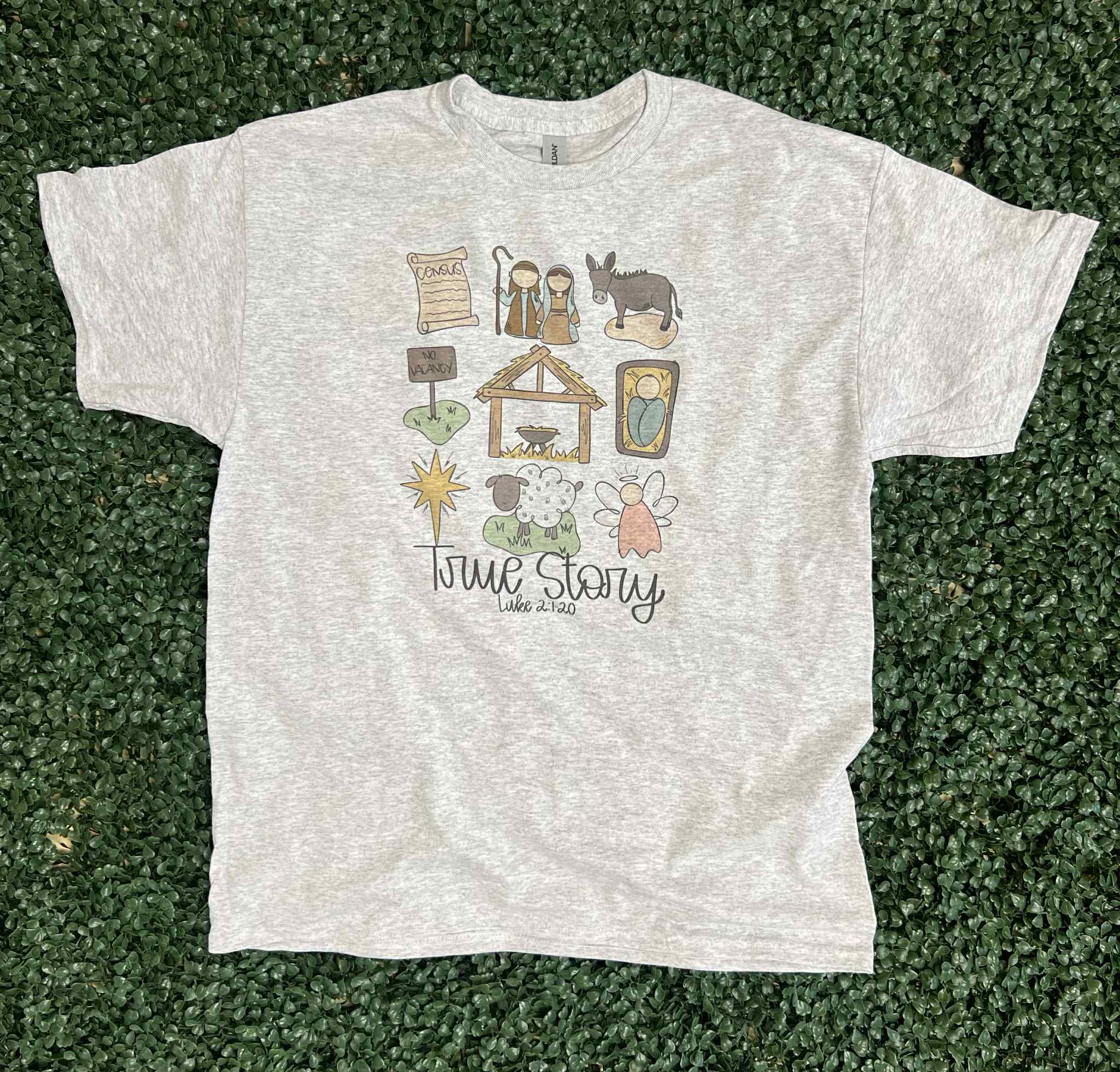 True Story Nativity Collage on Ash Gray