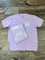 Load image into Gallery viewer, God is Within Her She Will Not Fall - Pocket Tee on Comfort Colors (Shown on Orchid)
