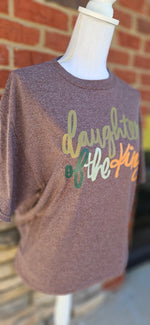 Load image into Gallery viewer, Daughter Of The King on Port &amp; Co Heather Dark Chocolate Brown
