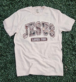 Load image into Gallery viewer, Camo Jesus Loves You on Comfort Colors

