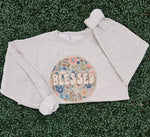 Load image into Gallery viewer, Retro Blessed Floral Circle on Ash Gray
