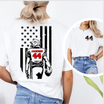 Load image into Gallery viewer, Custom Football Player Flag on Gildan Sofstyle
