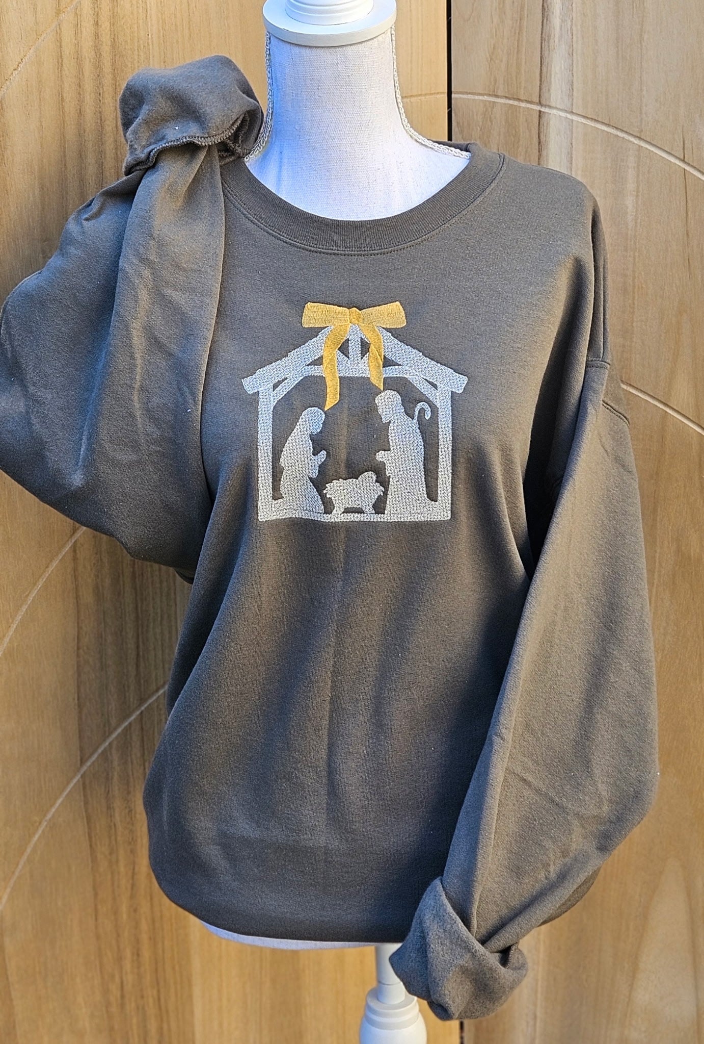 EMBROIDERED: Nativity on Fatigue Green