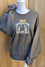 Load image into Gallery viewer, EMBROIDERED: Nativity on Fatigue Green
