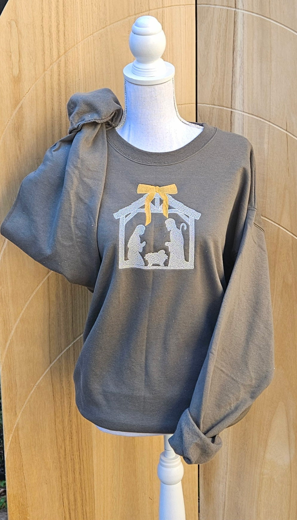 EMBROIDERED: Nativity on Fatigue Green