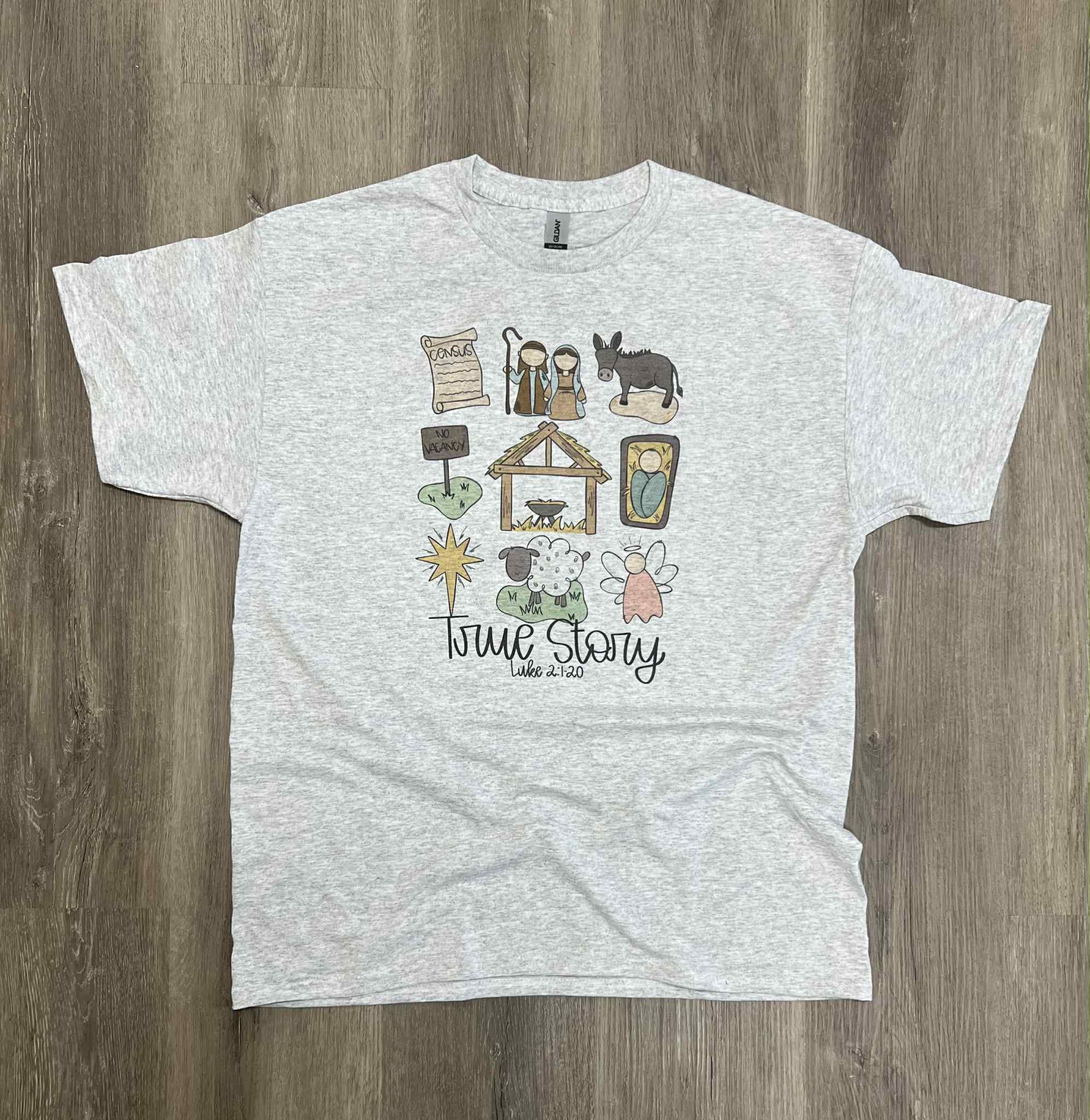 True Story Nativity Collage on Ash Gray