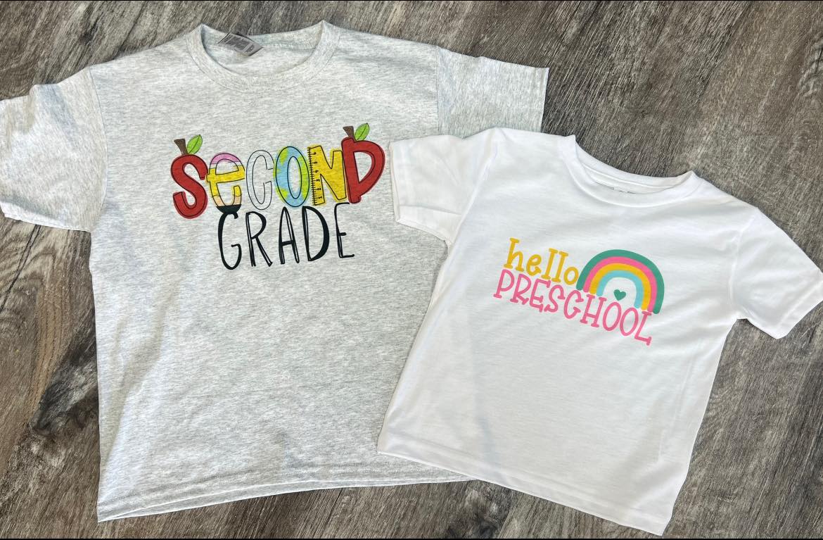 Back To School Block Custom Grade Level Tees