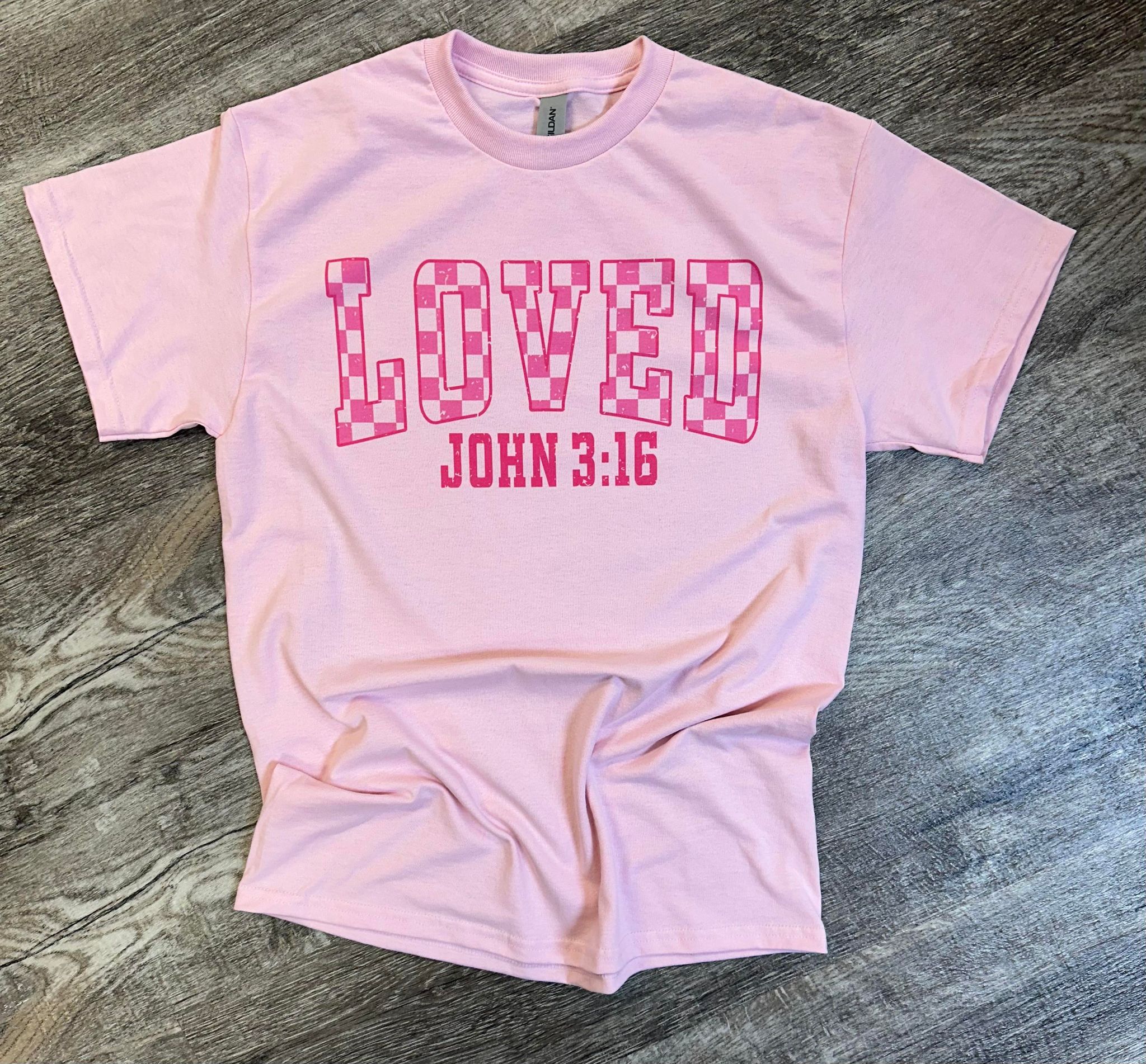 Checkered LOVED John 3:16