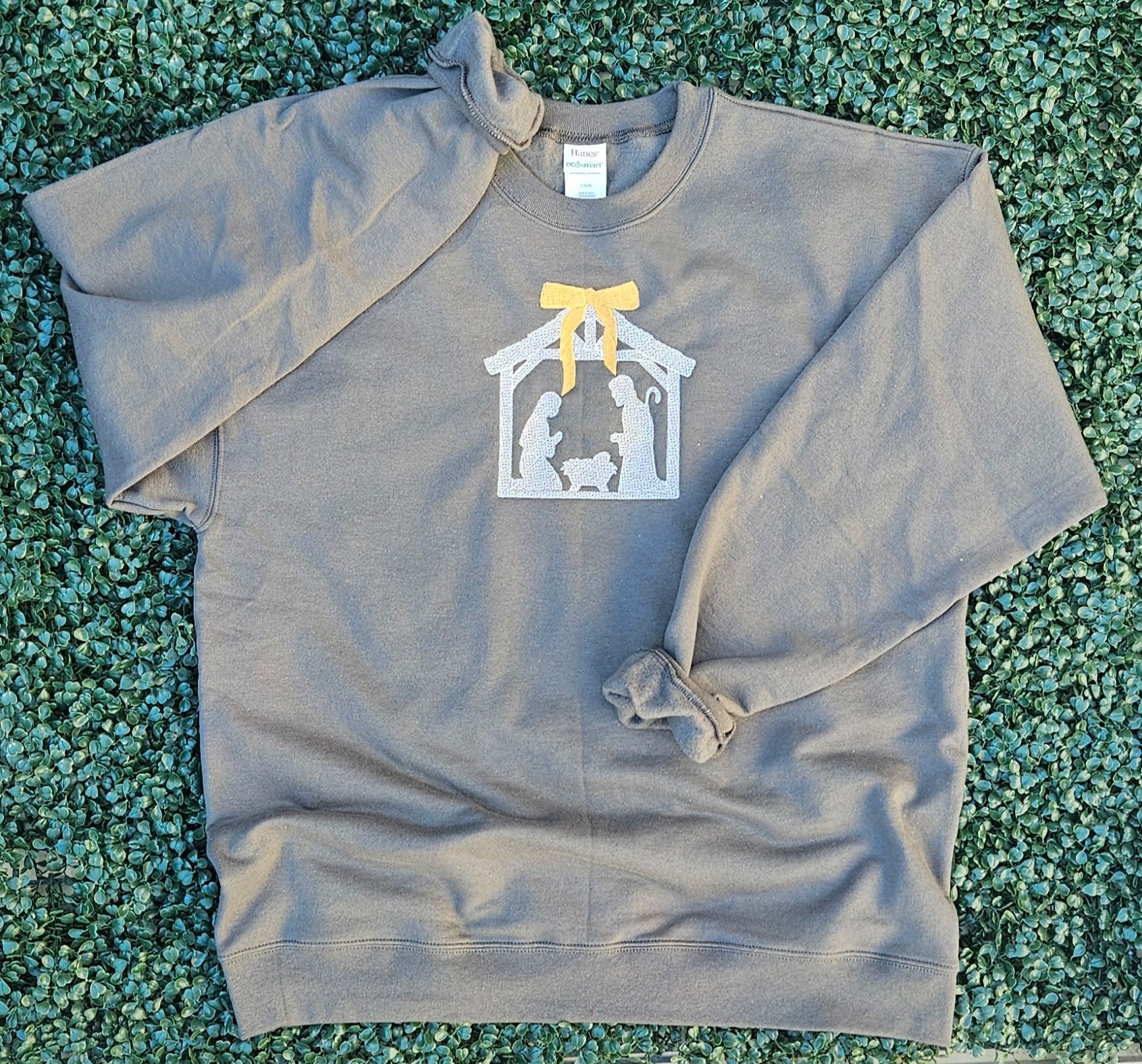 EMBROIDERED: Nativity on Fatigue Green