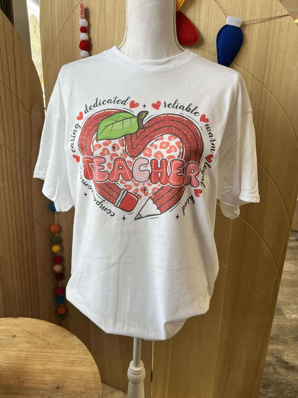 Teacher Valentine Tee/Sweatshirt : Heart Pencil