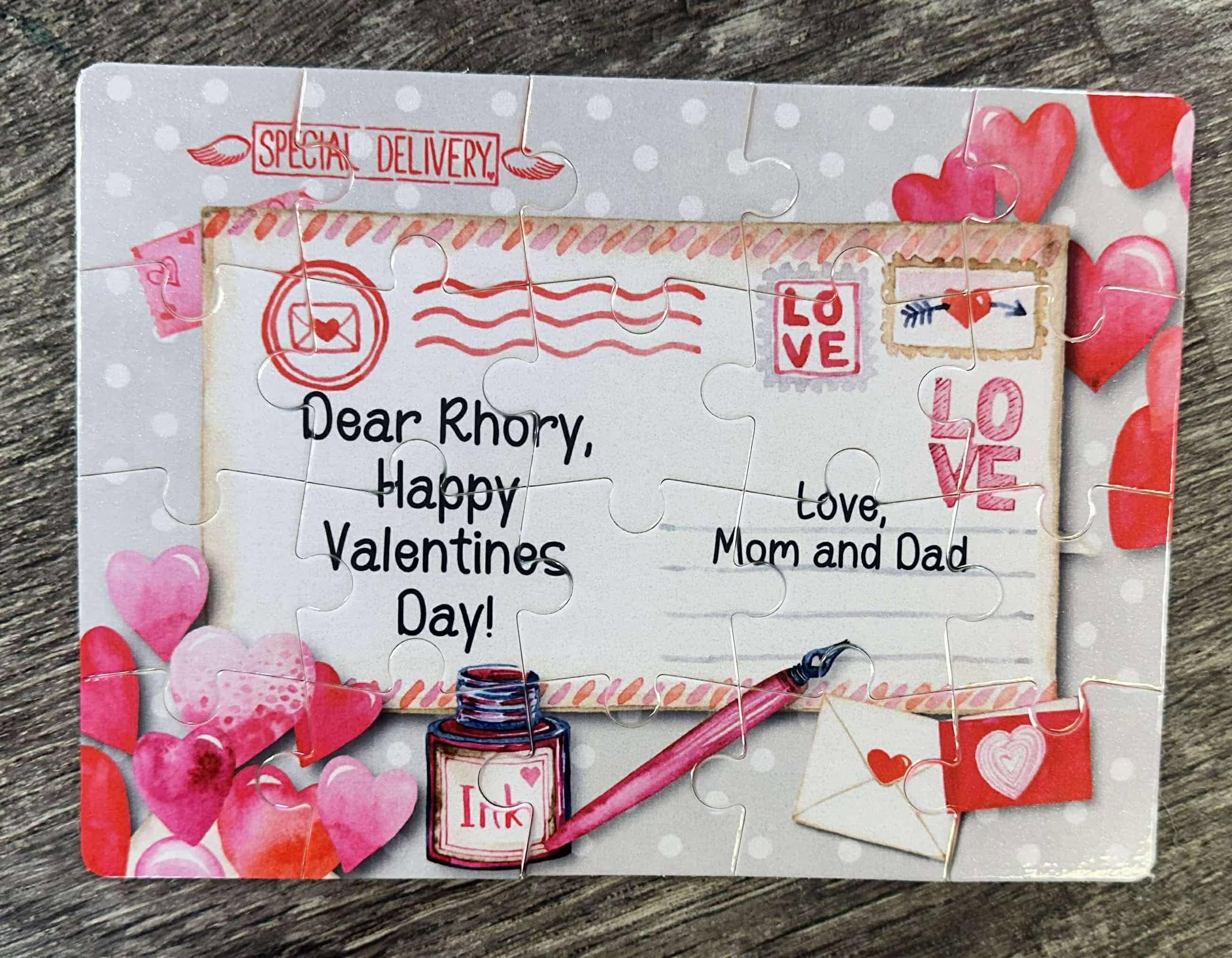 Valentine Puzzle : Postcard with Customized Message