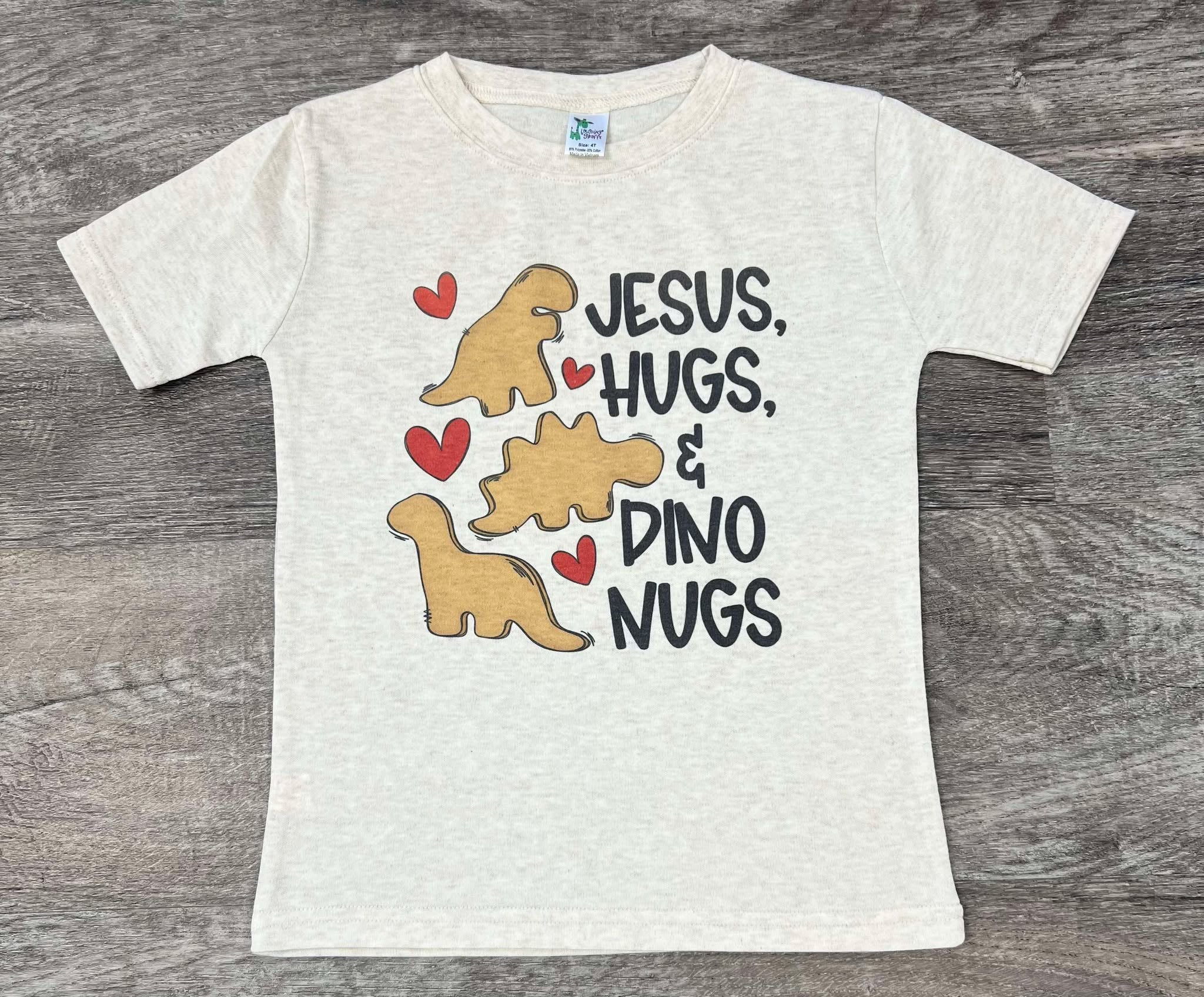 Jesus, Hugs, And Dino Nugs on Laughing Giraffe Oatmeal