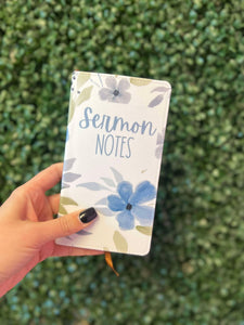 Blue Floral Sermon Notes JOURNAL