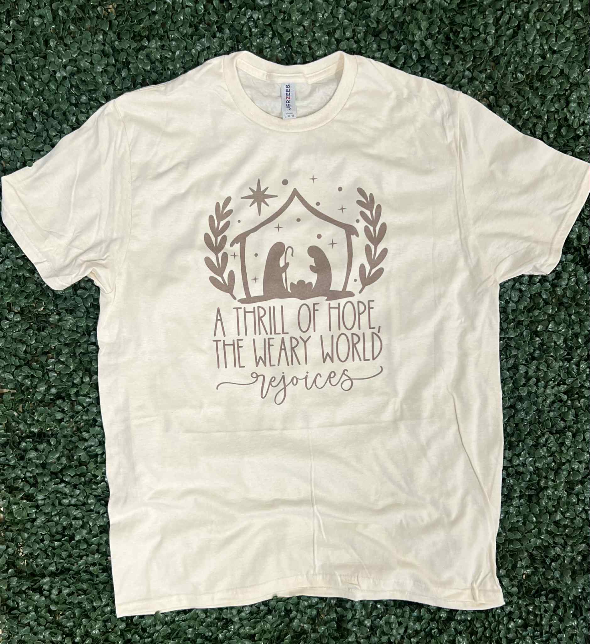 A Thrill of Hope (Brown Text) on Cream