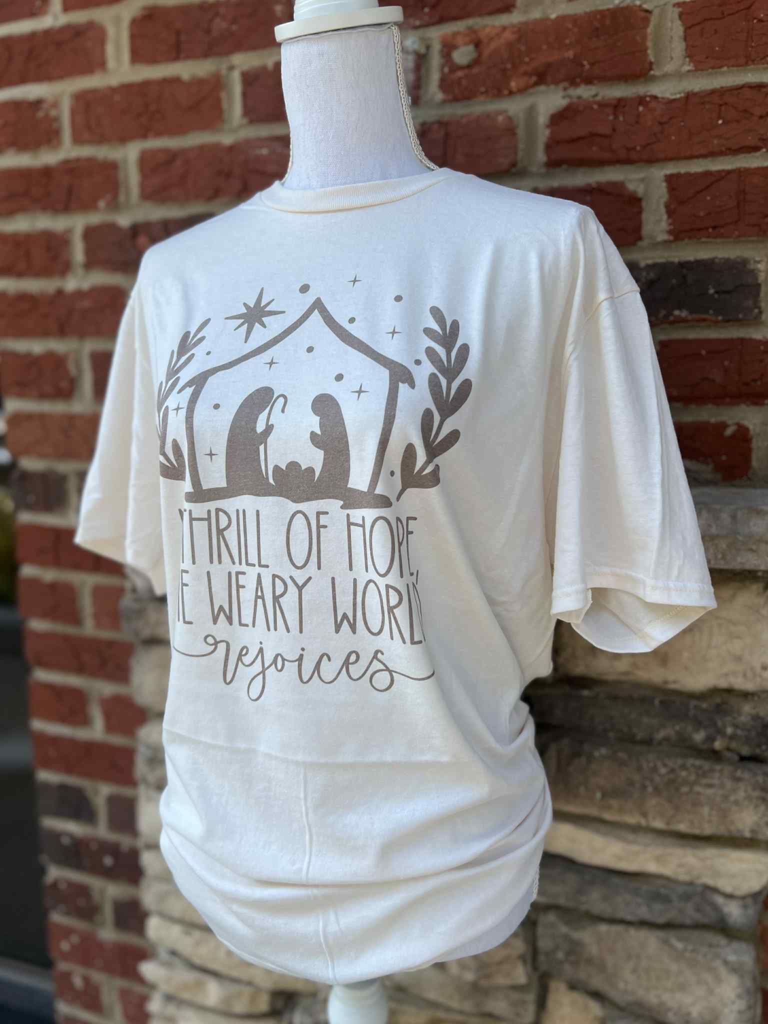 A Thrill of Hope (Brown Text) on Cream