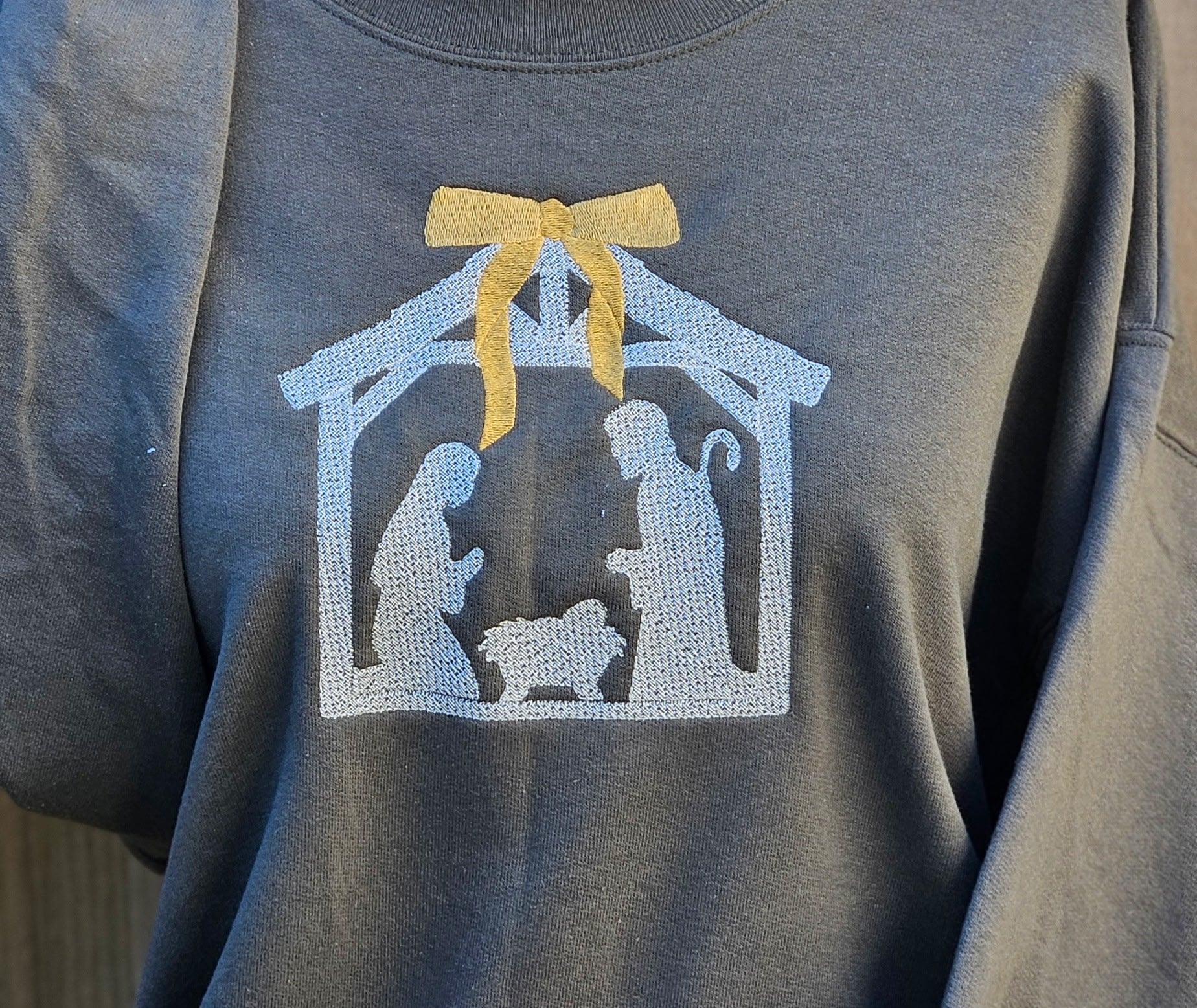 EMBROIDERED: Nativity on Fatigue Green