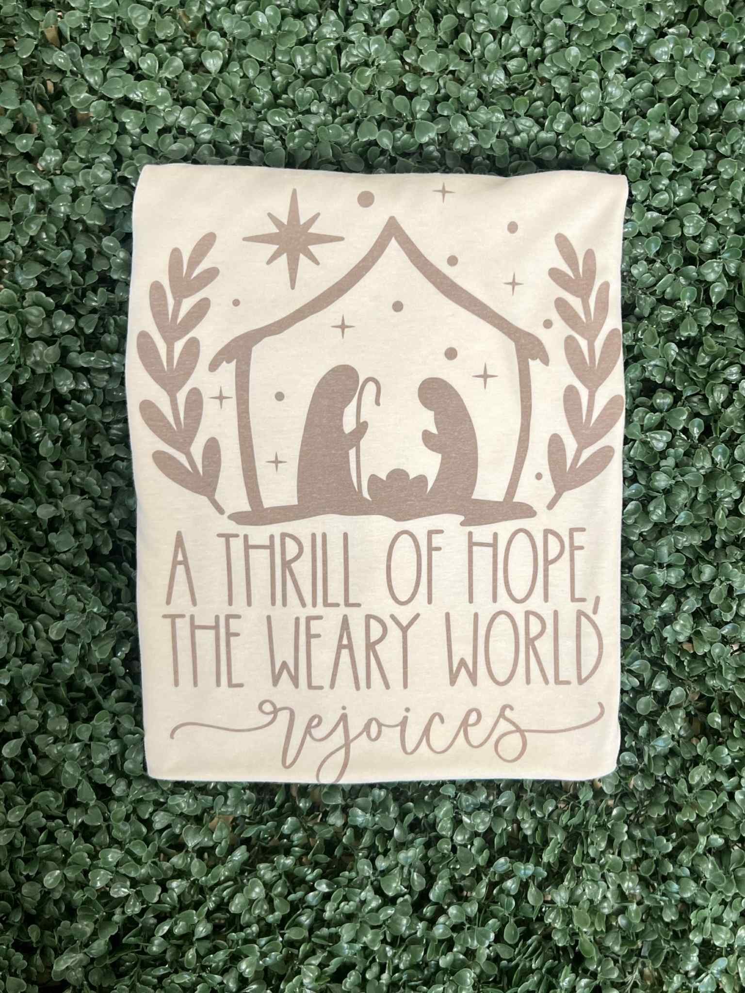 A Thrill of Hope (Brown Text) on Cream