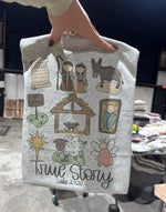 Load image into Gallery viewer, True Story Nativity Collage on Ash Gray
