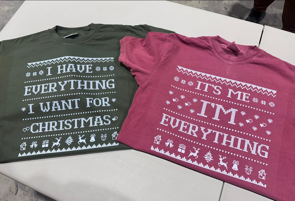 Christmas Graphic Tee Duo on Comfort Colors