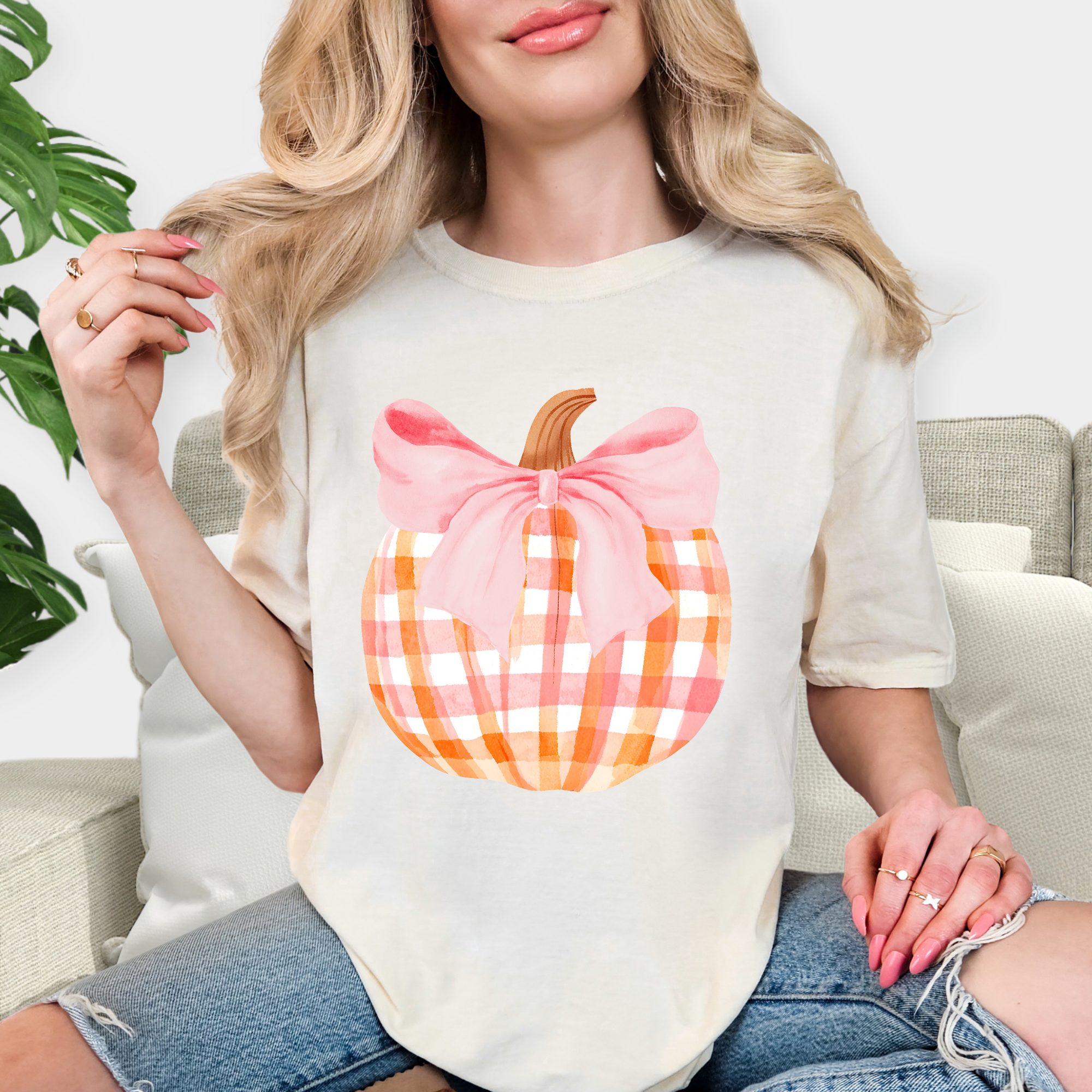 Fall 2025: Gingham Pumpin with Pink Bow