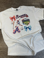 Load image into Gallery viewer, Atlanta Bow Baseball Collage Tee
