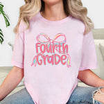 Load image into Gallery viewer, Preppy Bow Grade Level Tees on Comfort Colors (Shown on Blossom)
