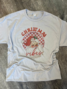 Christmas Vibes Red/White Checkered Circle