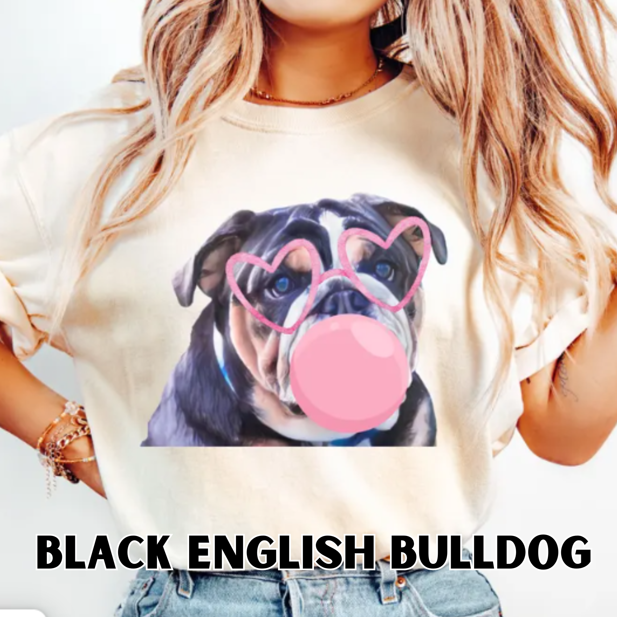 BubbleGum Dog: Black English Bulldog