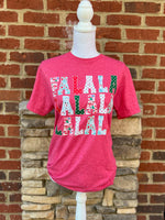 Load image into Gallery viewer, Fa La La on Gildan Softstyle Heather Red
