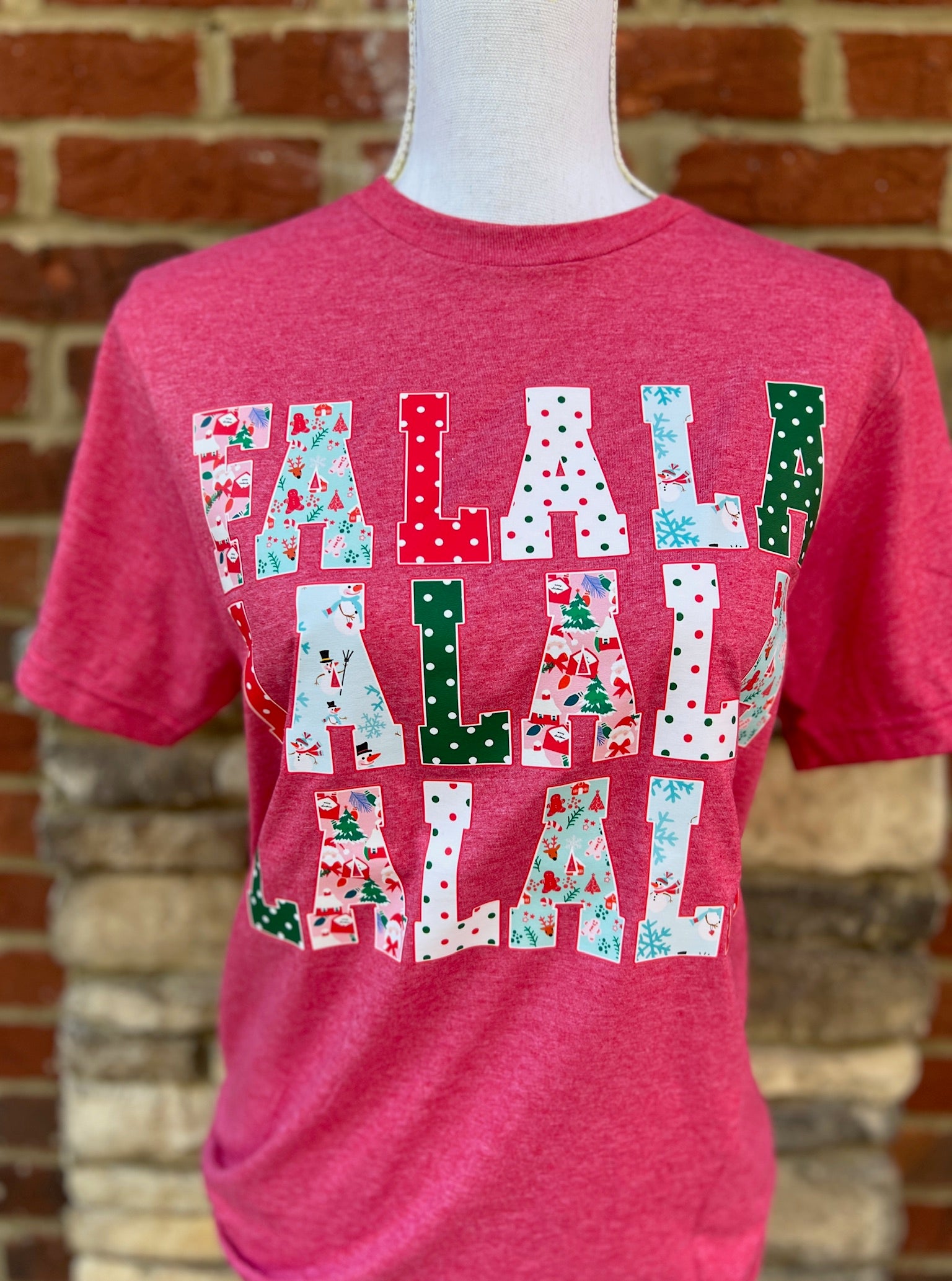 Fa La La on Gildan Softstyle Heather Red
