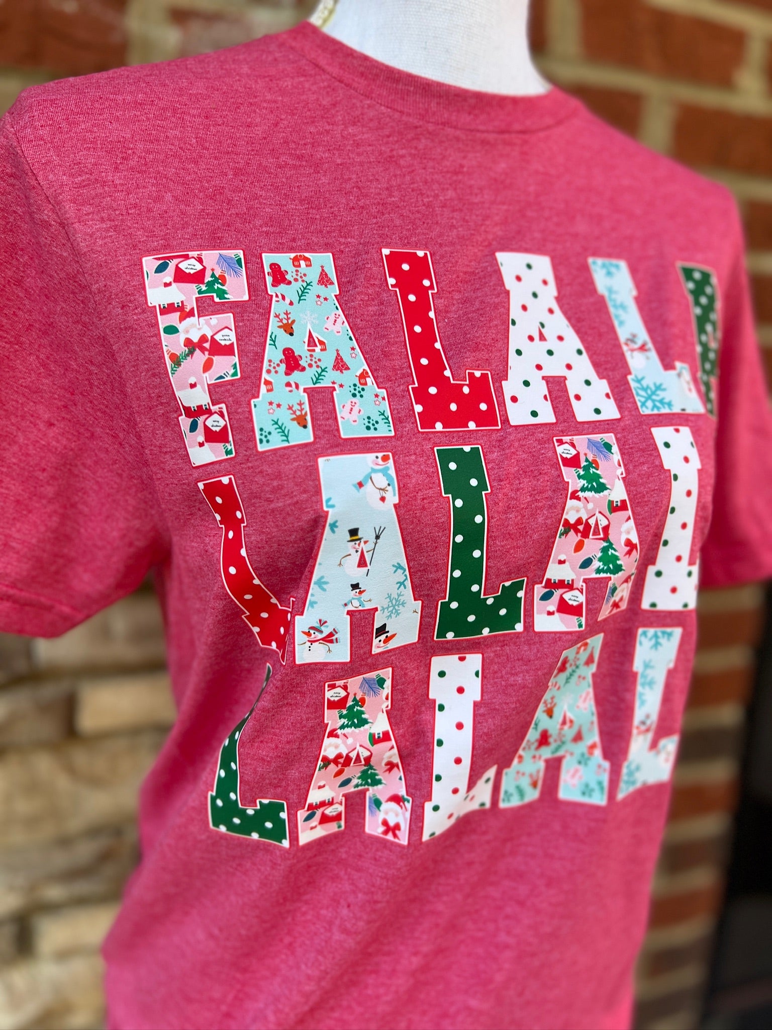 Fa La La on Gildan Softstyle Heather Red