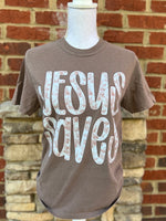 Load image into Gallery viewer, Jesus Saves Floral on Comfort Colors (Shown on Espresso)
