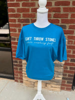 Load image into Gallery viewer, Can't Throw Stones While Washing Feet on Gildan Softstyle (Shown on Antique Sapphire)
