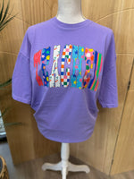 Load image into Gallery viewer, Patterned TEACHER on Comfort Colors (Shown on Violet)
