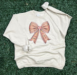 Load image into Gallery viewer, Gingerbread Bow Sweatshirt on Sand
