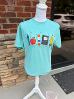 Load image into Gallery viewer, School Icons on Comfort Colors (Shown on Chalky Mint)
