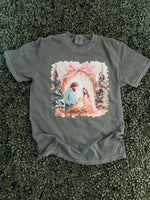Load image into Gallery viewer, Painted Nativity on Comfort Colors Blue Spruce or Blossom
