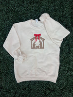Load image into Gallery viewer, EMBROIDERED: Nativity on Cream
