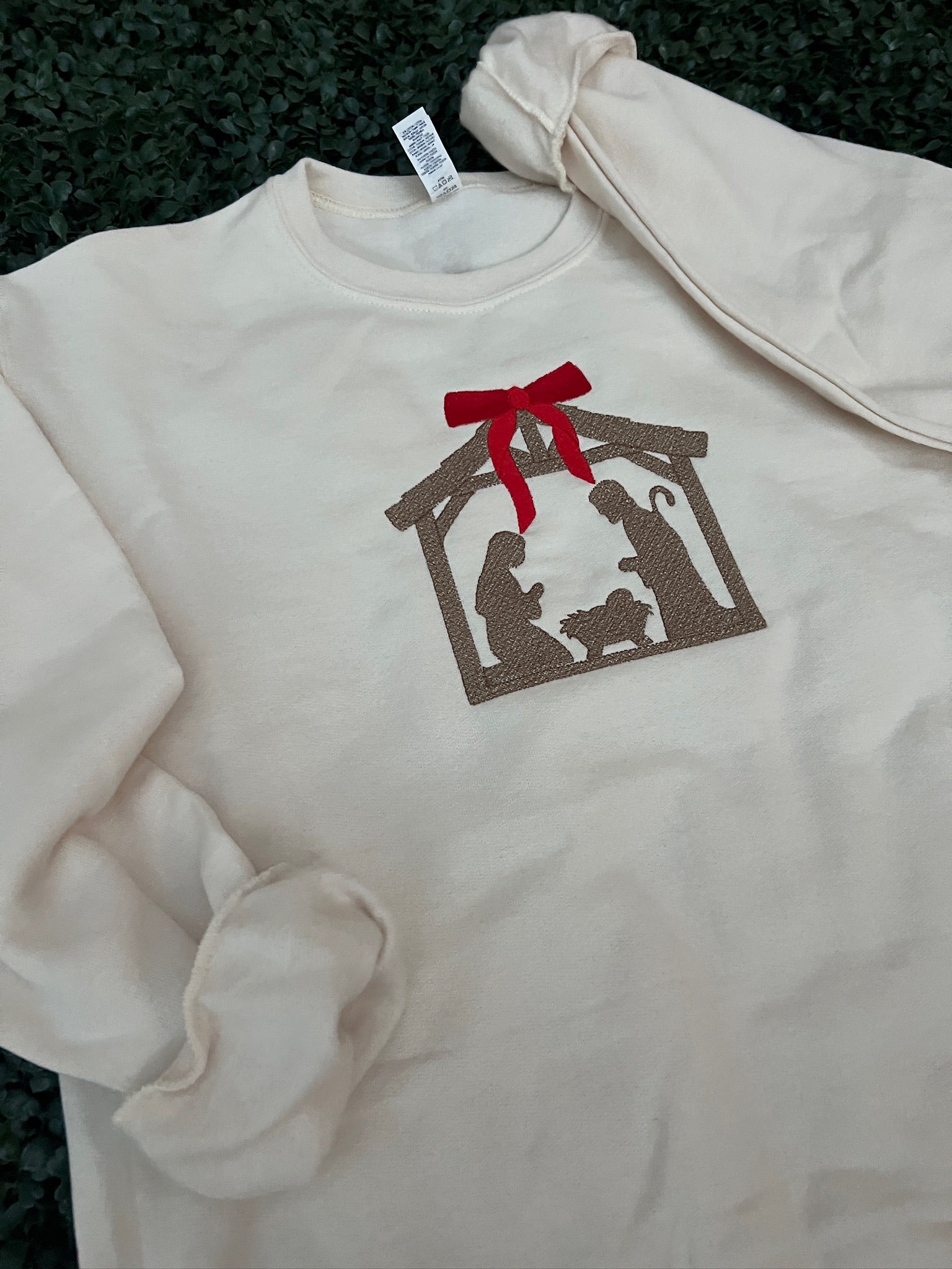 EMBROIDERED: Nativity on Cream