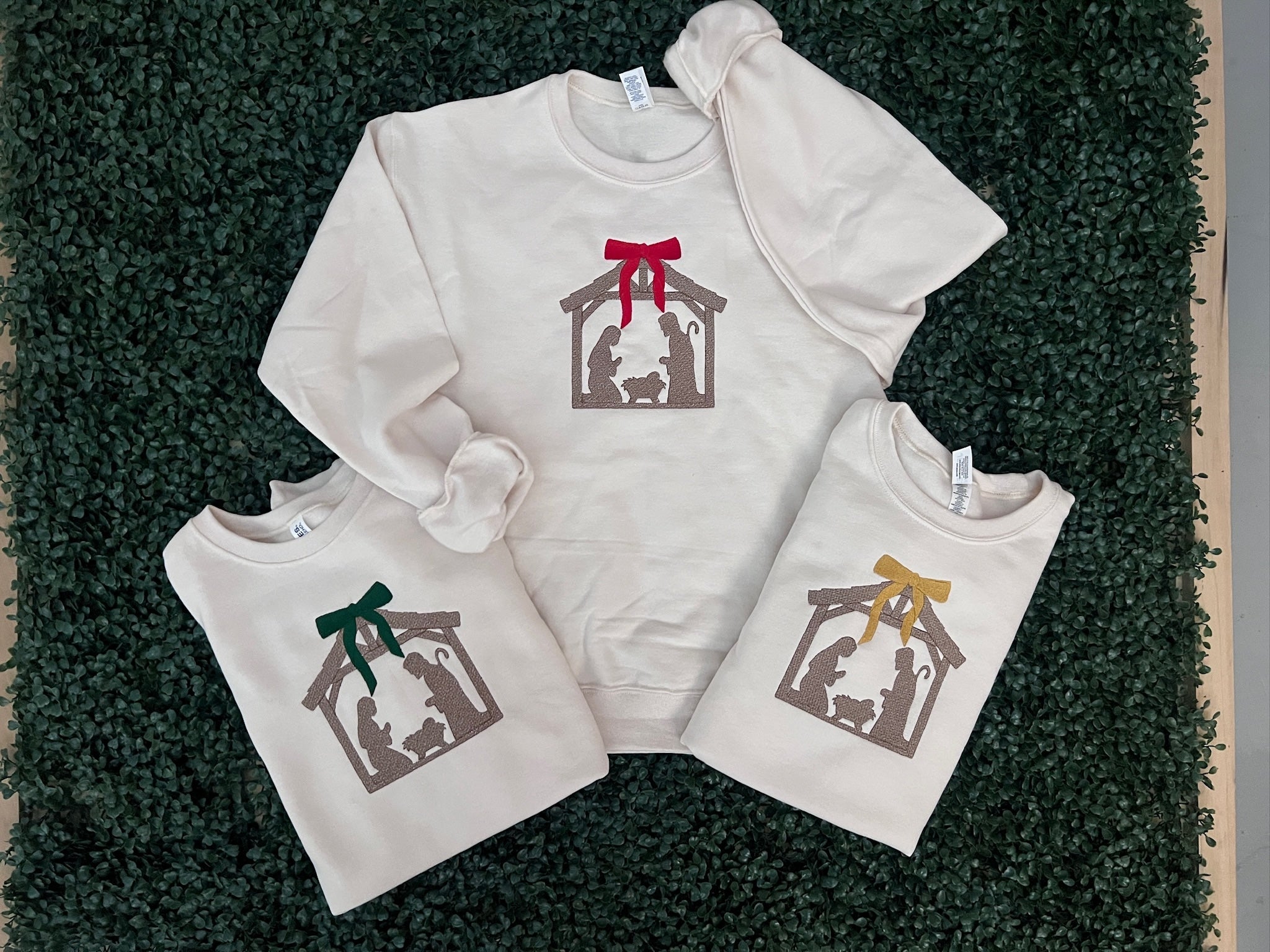 EMBROIDERED: Nativity on Cream