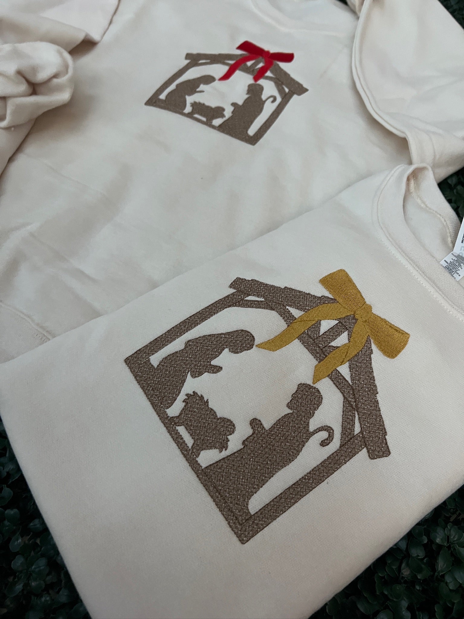 EMBROIDERED: Nativity on Cream