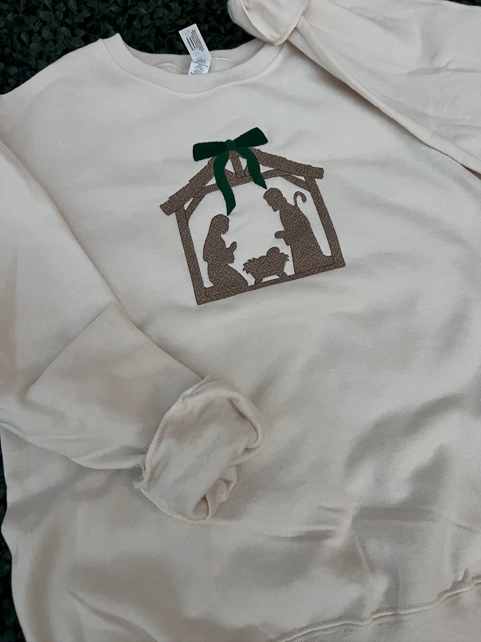 EMBROIDERED: Nativity on Cream