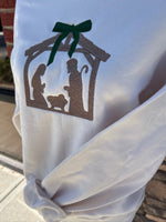 Load image into Gallery viewer, EMBROIDERED: Nativity on Cream
