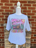 Load image into Gallery viewer, Believe Christmas Train on Ash Gray
