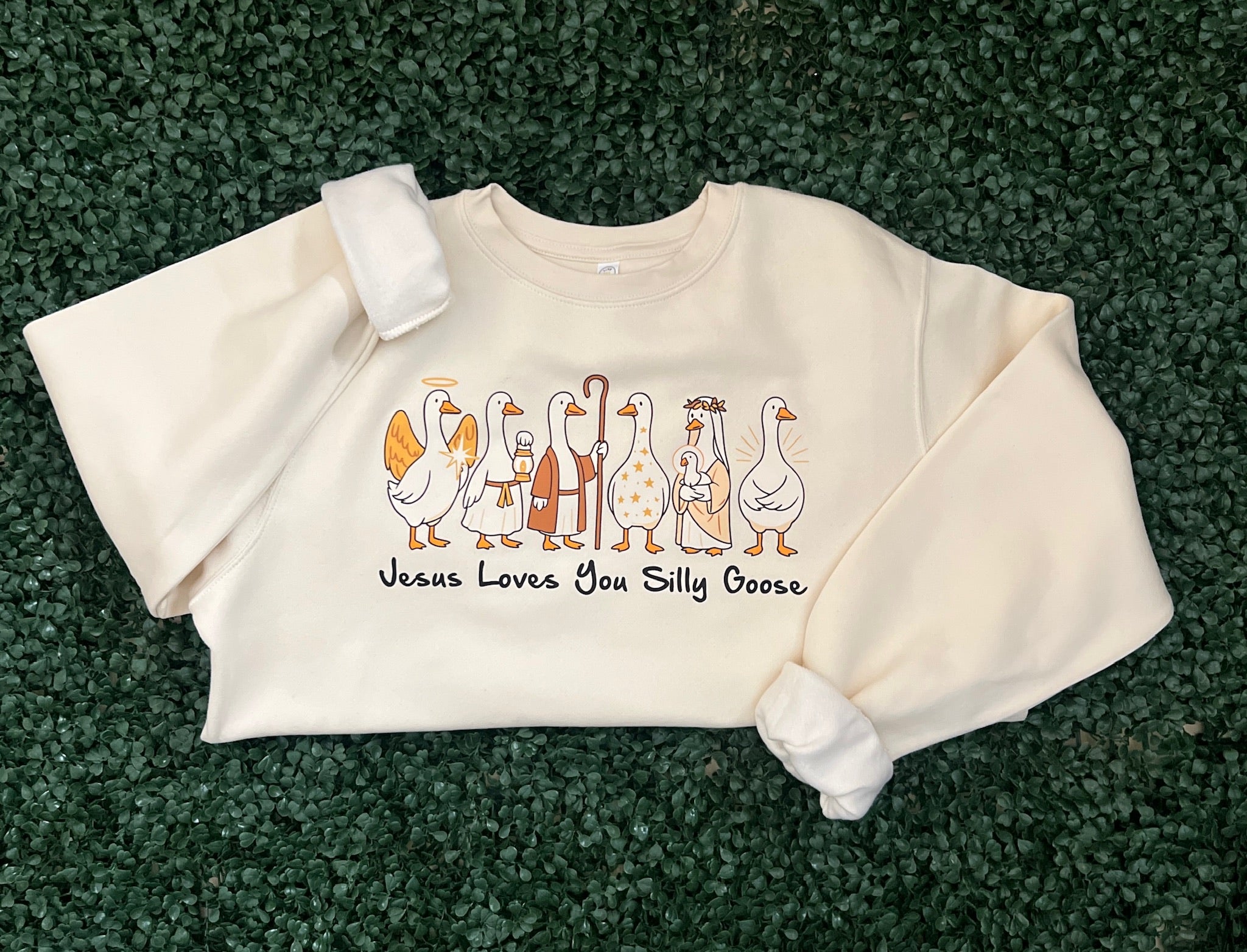 Jesus Loves You Silly Goose on LAT Cream