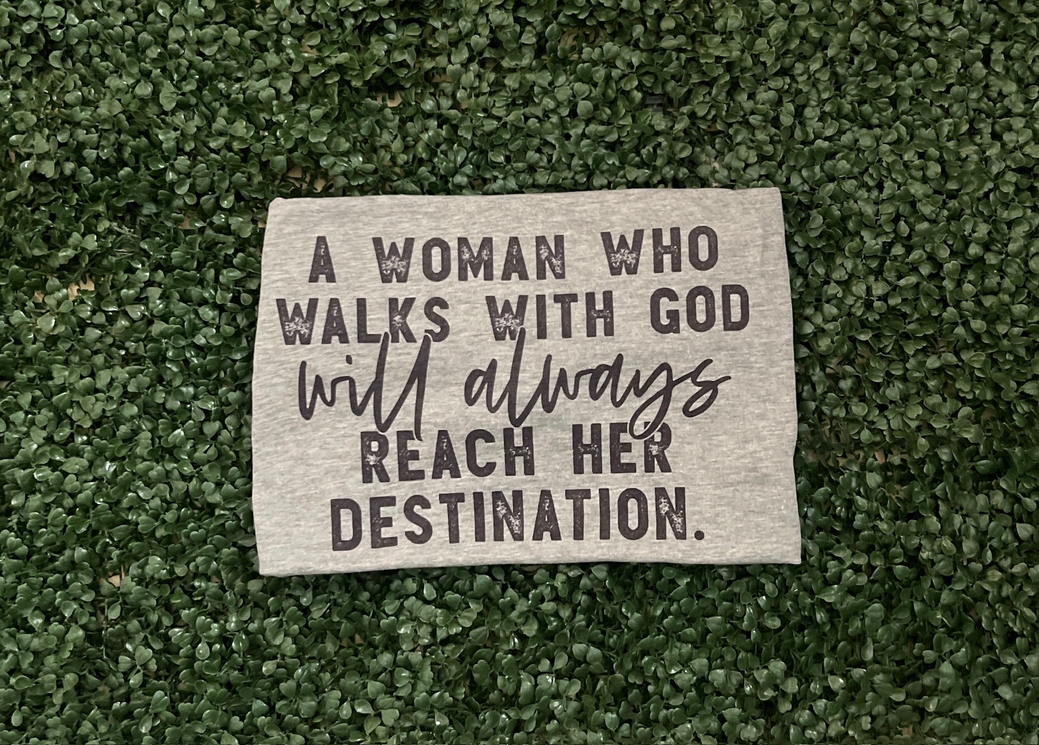 Woman Who Walks With God on Tultex Heather Gray