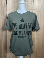 Load image into Gallery viewer, The Heavens Are Roaring on Tultex Heather Military Green
